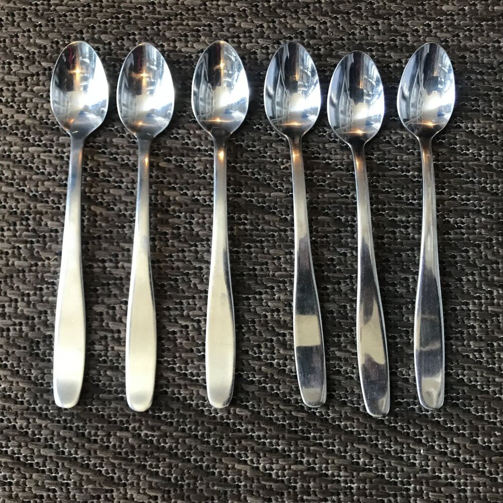 Cambridge Ice Tea Spoons Set Of 6 Stainless Steel Modern Plain Design
